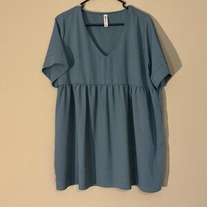 Zenana Outfitters Teal V-Neck Blouse